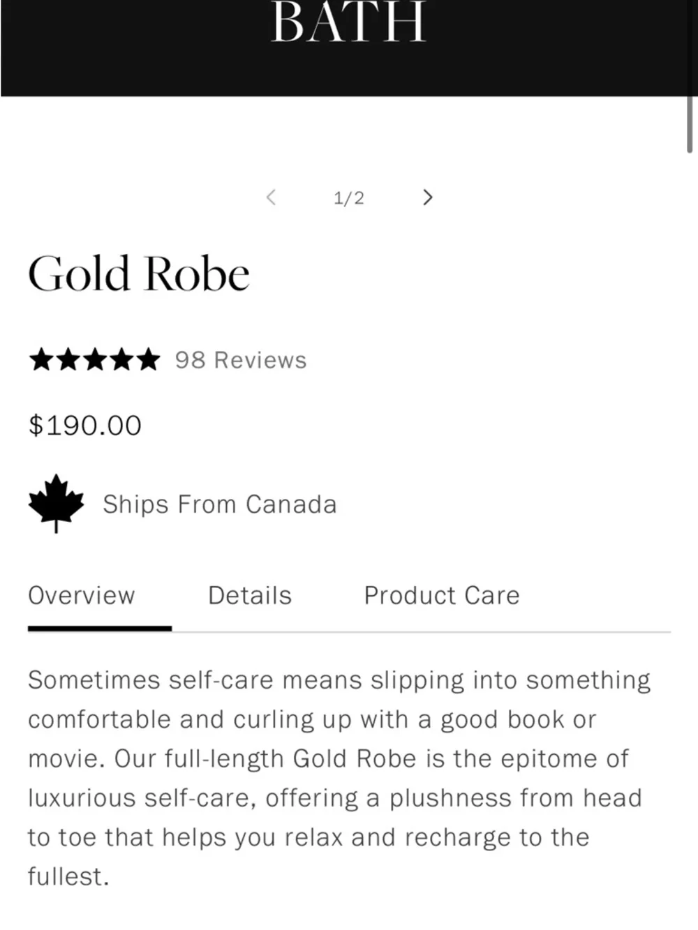 Fairmont Gold Luxury Bathrobe - Picture 4 of 9